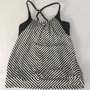 Stripe Tankini Swim ActiveWear Tank Top Bra 34 B C